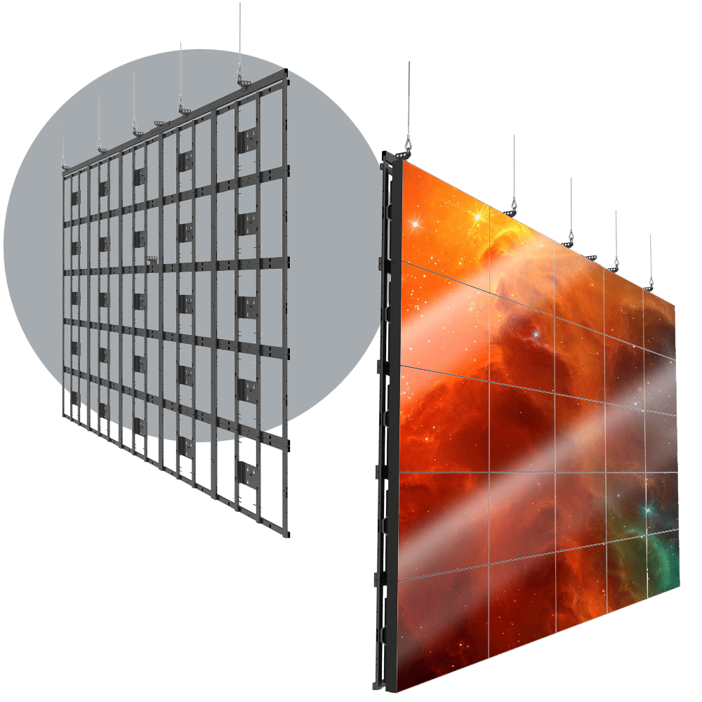 HoverGrid 5X5 Flyable 5X5 Landscape Video Wall Frame System