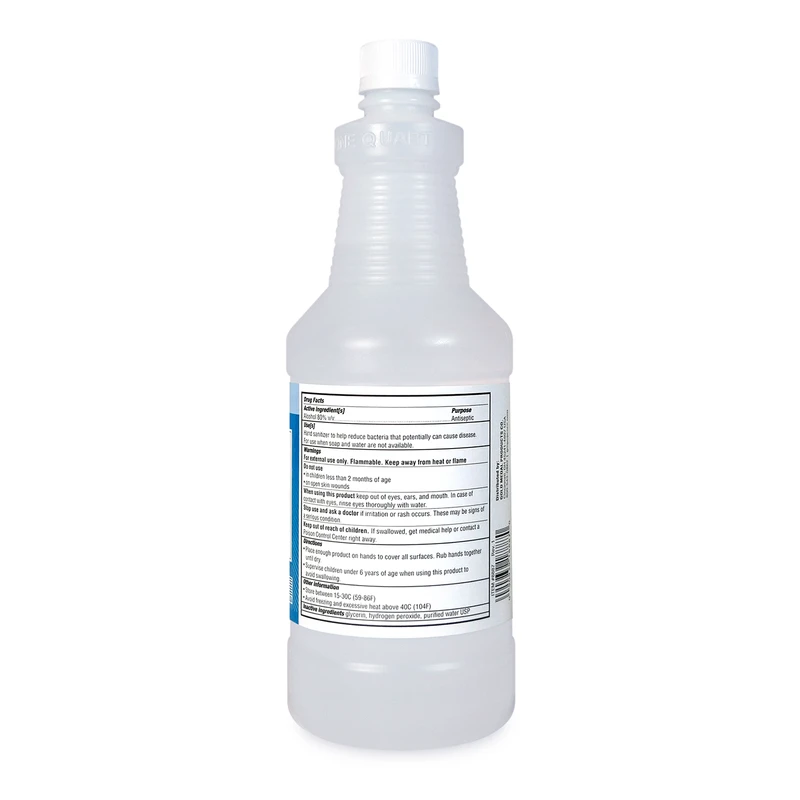 Hand Sanitizer (Alcohol Antiseptic 80%) Quart Bottle (12/case)
